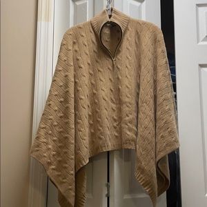 Ralph Lauren Black Label tan cashmere poncho M/L